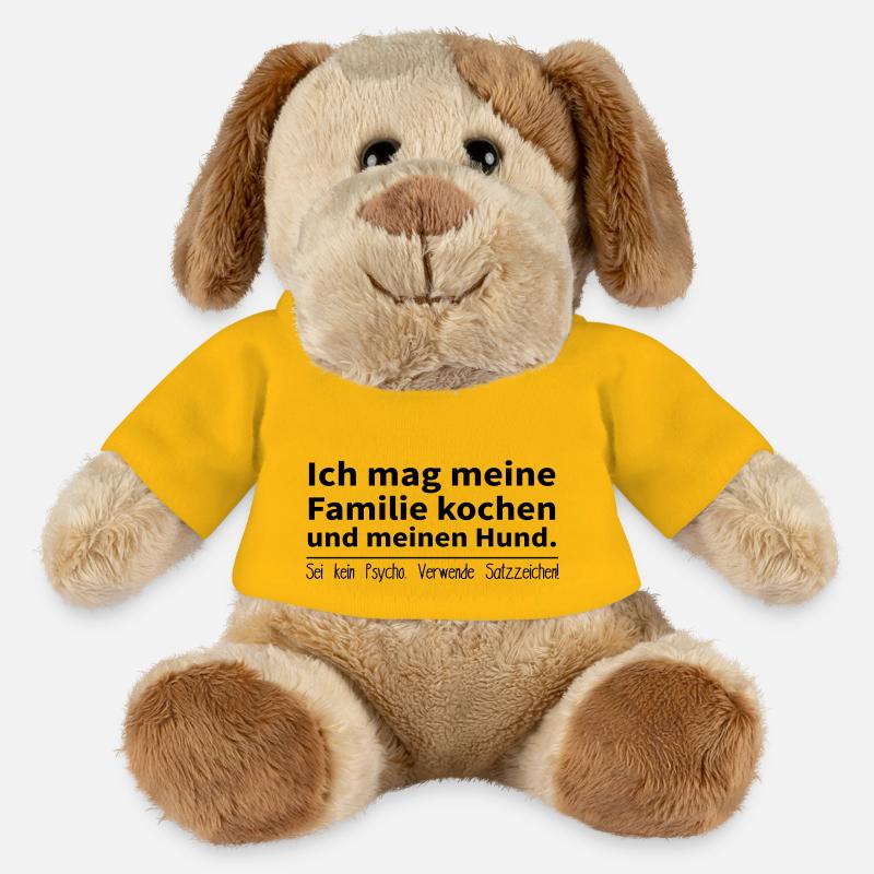 Sei kein Psycho. Verwende Satzzeichen! - MiniFeet® Hund Helge - Sonnengelb