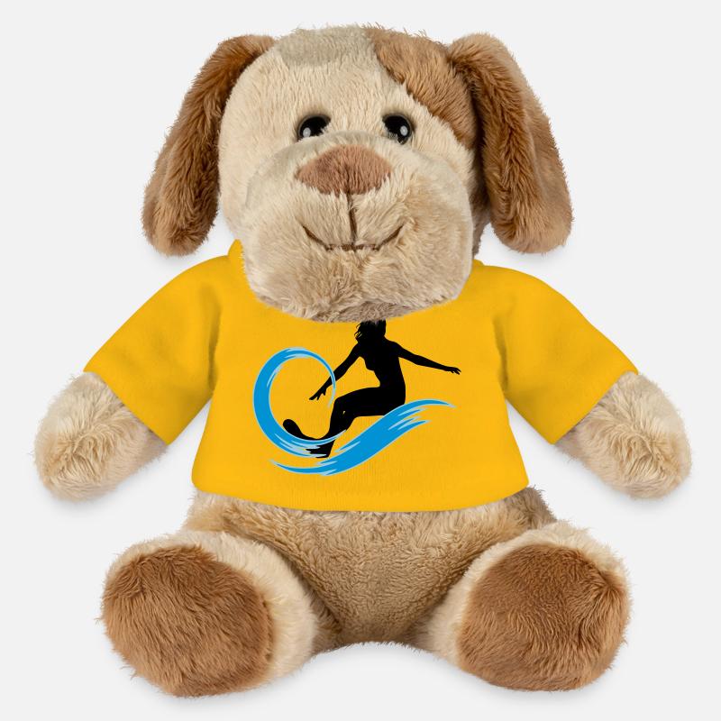 surfeuse - Chien en peluche Helge MiniFeet® - jaune soleil