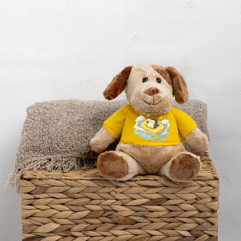 Captain Penguin on Orange Surfboard MiniFeet® Dog Helge