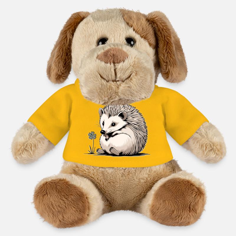 Igel mit Kleeblatt Naturfreund - MiniFeet® Hund Helge - Sonnengelb