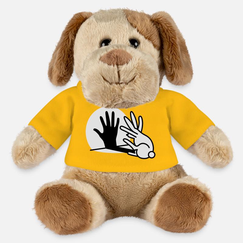 Handschatten Kaninchen 2 clr - MiniFeet® Hund Helge - Sonnengelb