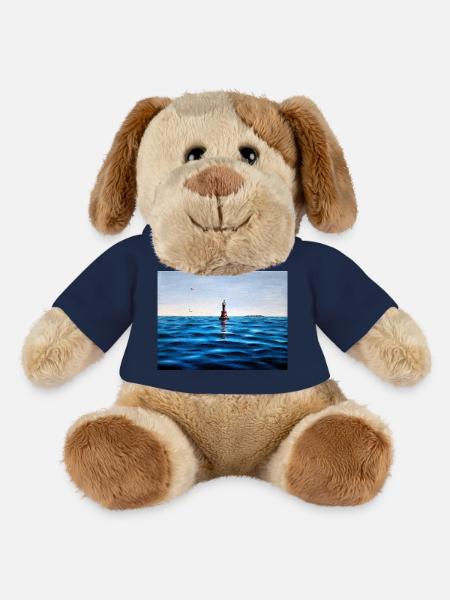 Lighthouse over Calm Blue Adriatic Sea Croatia - MiniFeet® Dog Helge - sun yellow