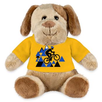 Saut VTT extrême - Chien en peluche Helge MiniFeet® - jaune soleil - Devant