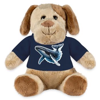 Baleine à bosse bondissante – Illustrations marines dynamiques - Chien en peluche Helge MiniFeet® - bleu marine - Devant