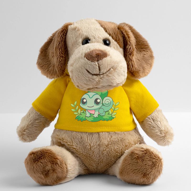 Bébé caméléon turquoise sur une branche Chien en peluche Helge MiniFeet®