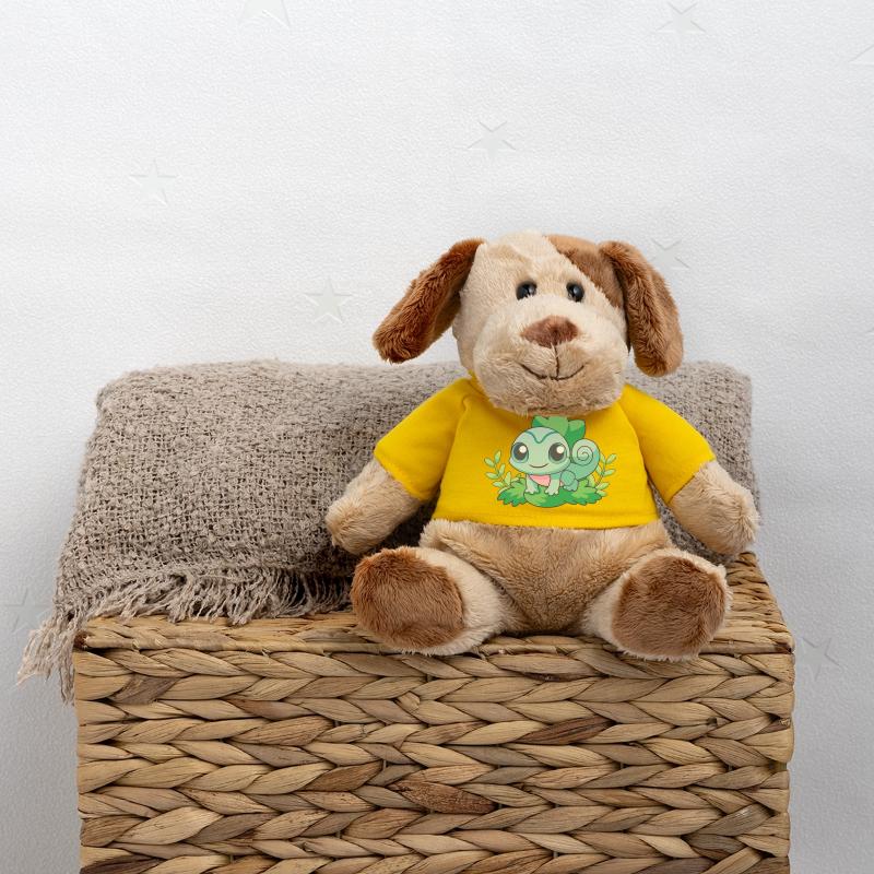 Bébé caméléon turquoise sur une branche Chien en peluche Helge MiniFeet®