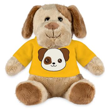 conception de dessin animé de chiot charmant - Chien en peluche Helge MiniFeet® - jaune soleil - Devant