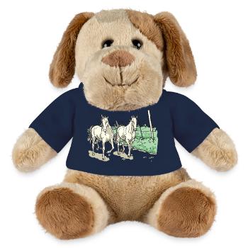 Deux chevaux élégants - Chien en peluche Helge MiniFeet® - jaune soleil - Devant