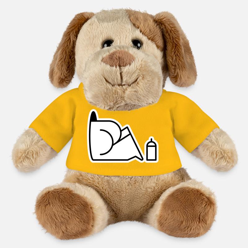 À la recherche de boîtes - Chien en peluche Helge MiniFeet® - jaune soleil