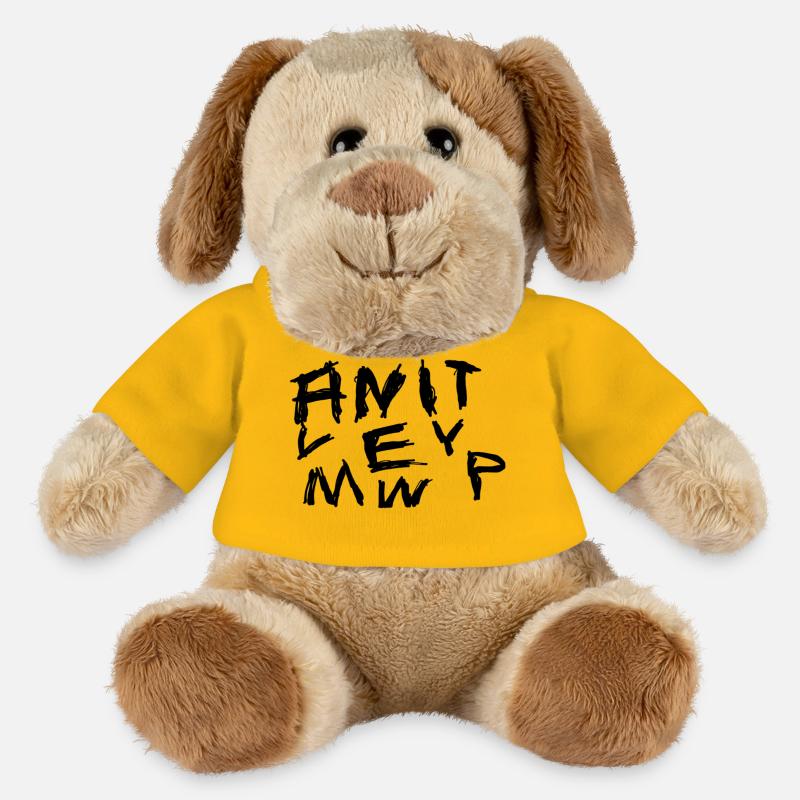 Graffiti Handwriting Chaos Pattern - MiniFeet® Dog Helge - sun yellow