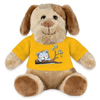 Ours câlin sur la branche - Chien en peluche Helge MiniFeet® - jaune soleil - Devant