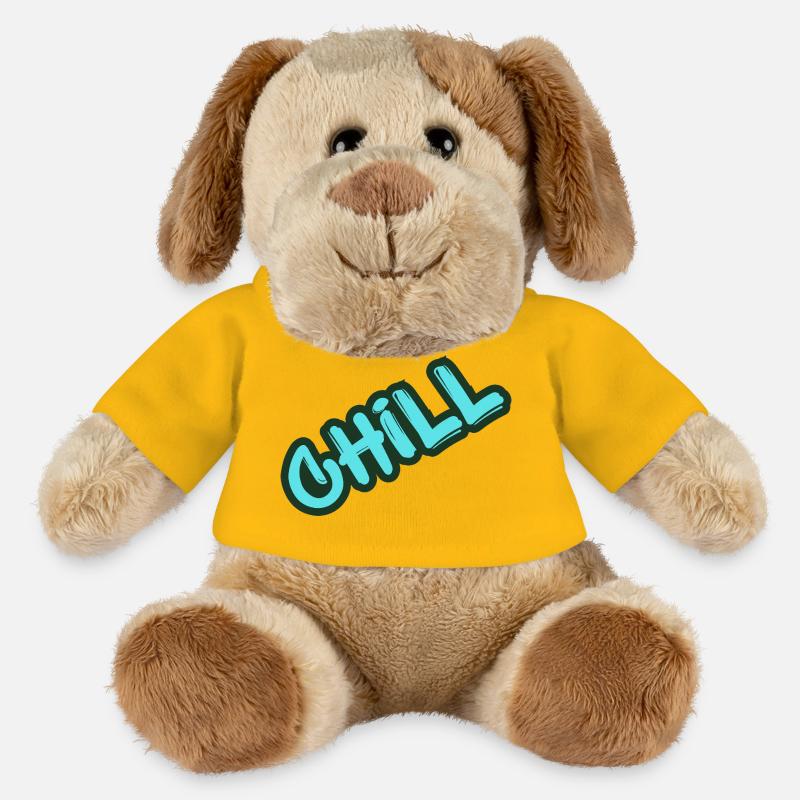 Graffiti néon relaxant - Chien en peluche Helge MiniFeet® - jaune soleil