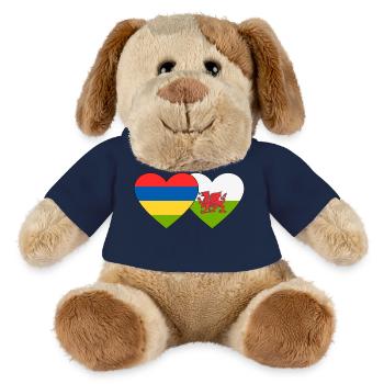 Mauritius Wales Flag Heart - MiniFeet® Dog Helge - sun yellow - Front