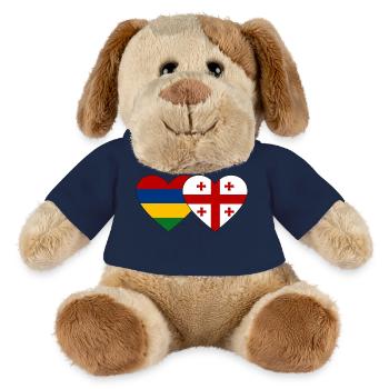 Mauritius Georgia Flag Heart - MiniFeet® Dog Helge - sun yellow - Front