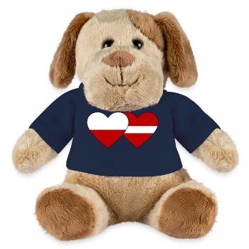 Poland Latvia Flag Heart - MiniFeet® Dog Helge - sun yellow - Front