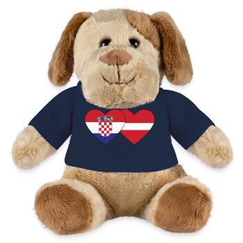 Croatia Latvia Flag Heart - MiniFeet® Dog Helge - sun yellow - Front