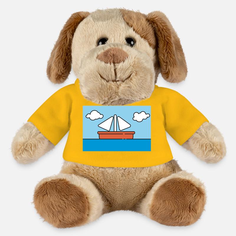 Wandbild Segelboot - MiniFeet® Hund Helge - Sonnengelb