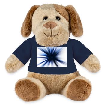 Motif amusant - Effet rayons bleus – Explosion radiale - Chien en peluche Helge MiniFeet® - jaune soleil - Devant