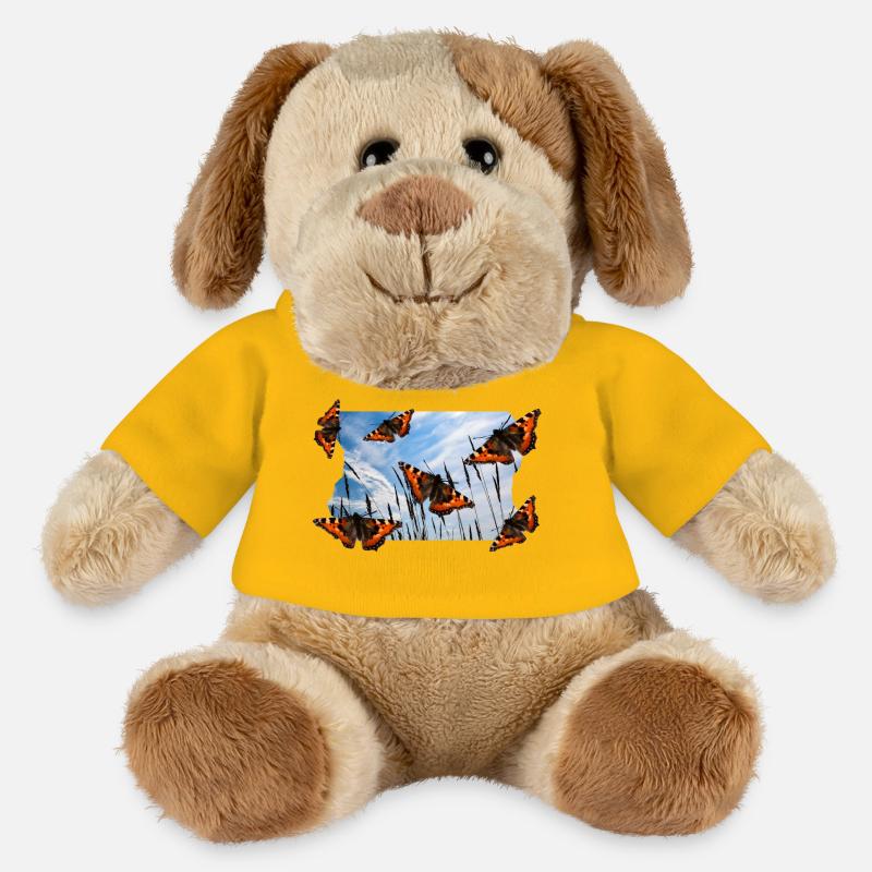 PAPILLON - Chien en peluche Helge MiniFeet® - jaune soleil