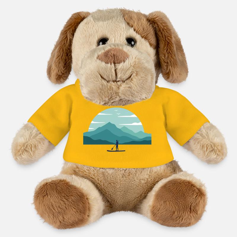 Paddleboard Dawn Over Peaks - MiniFeet® Hund Helge - Sonnengelb