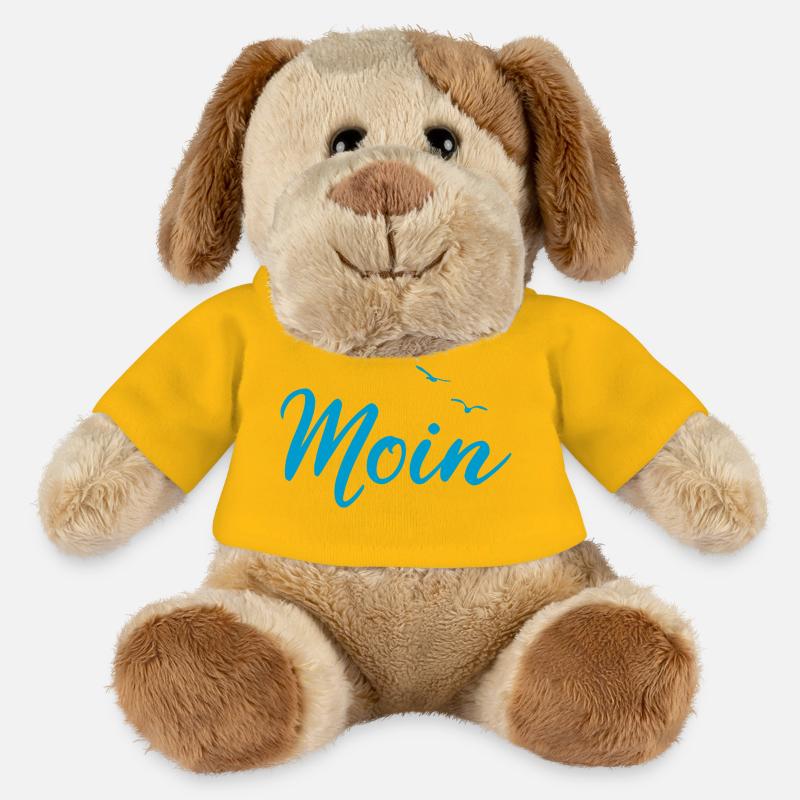 Moin - Spruch Design Geschenk - MiniFeet® Hund Helge - Sonnengelb