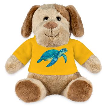 Blue Sea Turtle Watercolor - MiniFeet® Dog Helge - sun yellow - Front