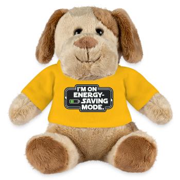 Je suis en mode d’économie d’énergie - Chien en peluche Helge MiniFeet® - jaune soleil - Devant