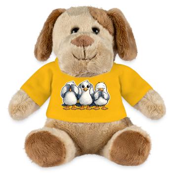 Three seagulls see nothing hear nothing say nothing - MiniFeet® Dog Helge - sun yellow - Front