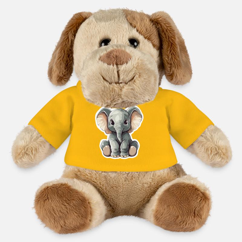 Éléphant - Chien en peluche Helge MiniFeet® - jaune soleil