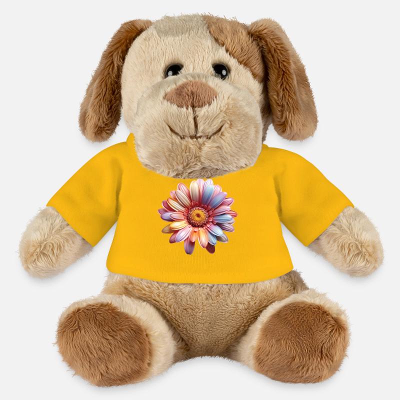 Regenbogen Gänseblümchen – Bunte Flowerpower - MiniFeet® Hund Helge - Sonnengelb