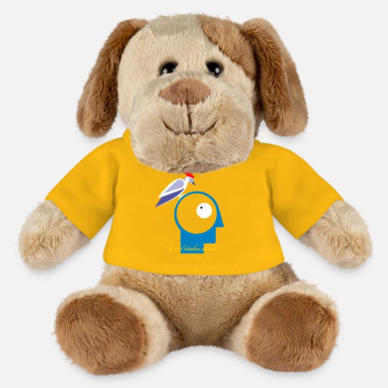 Trop réfléchir est nuisible - Chien en peluche Helge MiniFeet® - jaune soleil