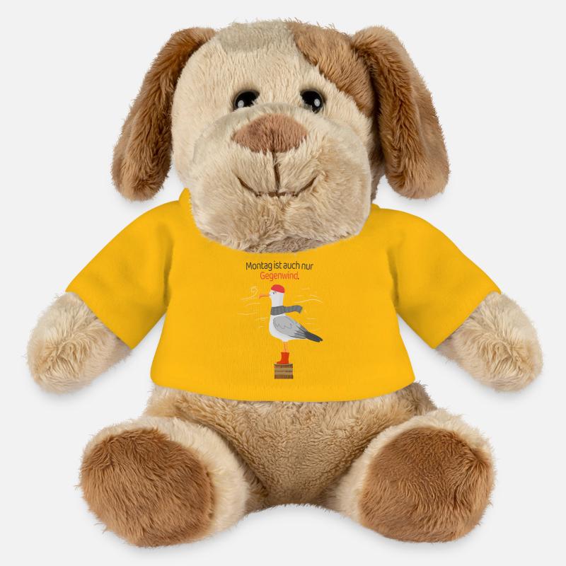 Montag Gegenwind Möwe minimalistischer Spruch - MiniFeet® Hund Helge - Sonnengelb