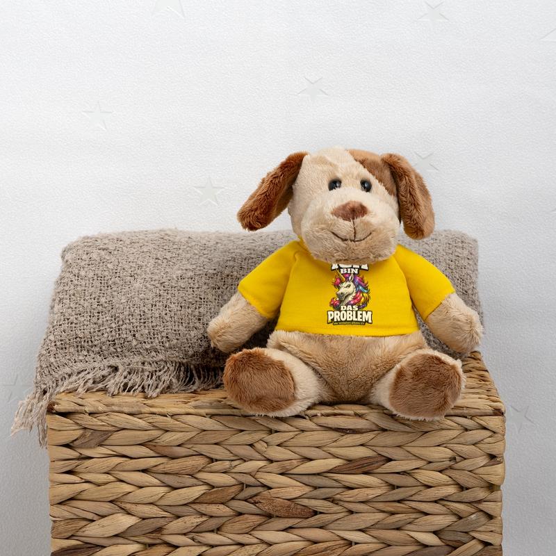 Ich bin das Problem Einhorn Spruch mit Glitzer MiniFeet® Hund Helge