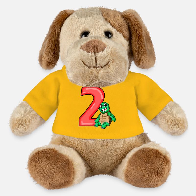 2 Jahre alt - 2 Geburtstag - Ich bin 2 - MiniFeet® Hund Helge - Sonnengelb