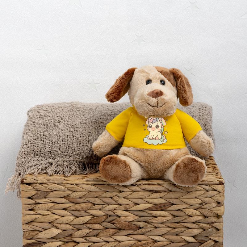 Kawaii Einhorn auf Wolke mit Regenbogen Sterne MiniFeet® Hund Helge