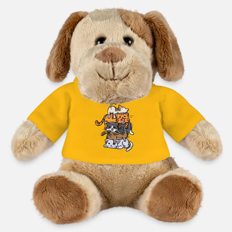 Sleeping Cats Stack Anime Chatons Kawaii - Chien en peluche Helge MiniFeet® - jaune soleil