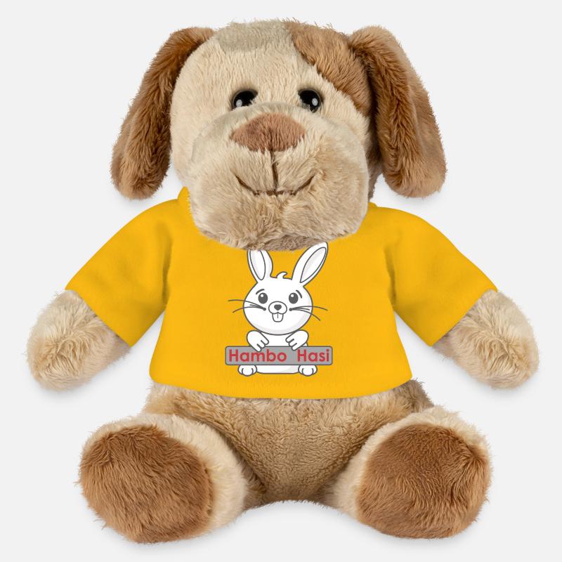 Lächelndes Hase mit Logo - MiniFeet® Hund Helge - Sonnengelb
