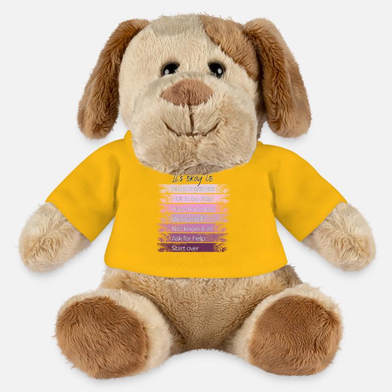 Il est normal de recommencer. - Chien en peluche Helge MiniFeet® - jaune soleil