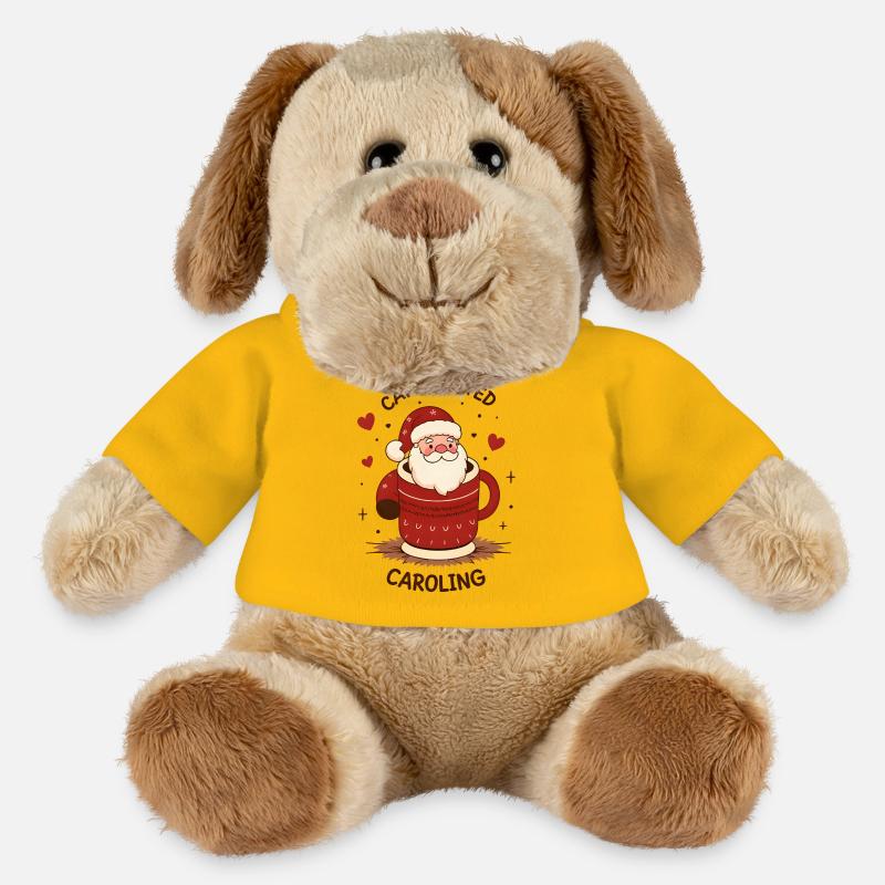 Süßer Kaffeetrinkender Weihnachtsmann - MiniFeet® Hund Helge - Sonnengelb