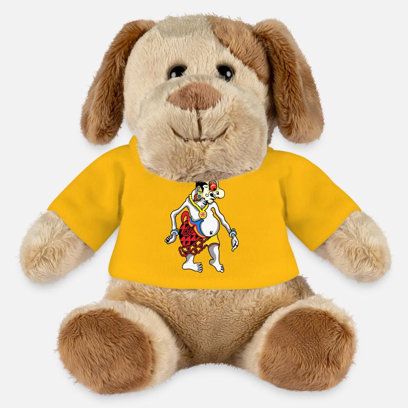 Grotesque Oni Harlequin Tee - MiniFeet® Hund Helge - Sonnengelb