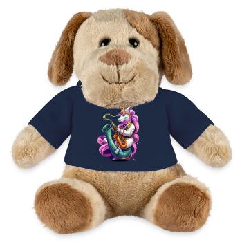 Funkelndes Einhorn Saxophon - MiniFeet® Hund Helge - Sonnengelb - Vorne
