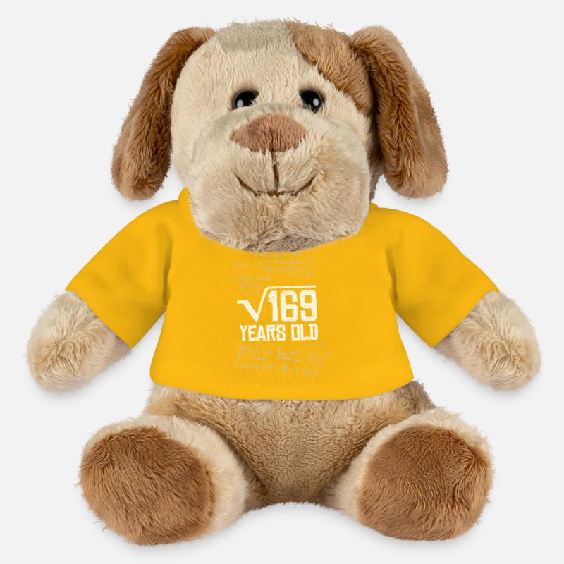 Square Root 169 13 Birthday Math Genius - MiniFeet® Dog Helge - sun yellow