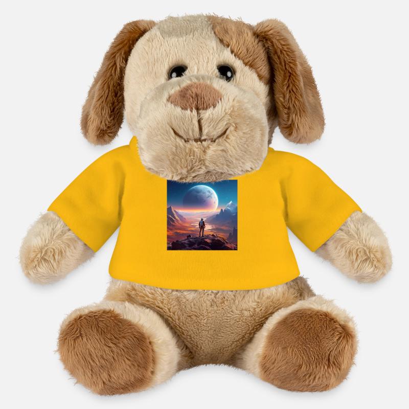 Pluto und sein aufgehender Mond Charon - MiniFeet® Hund Helge - Sonnengelb