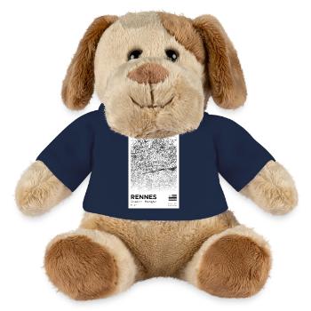 Map of Rennes Centre Black and White - MiniFeet® Dog Helge - french navy - Front