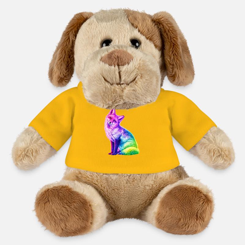Regenbogenfuchs Farbkunst - MiniFeet® Hund Helge - Sonnengelb