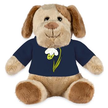 Perce-neige à fleurs printanières - Chien en peluche Helge MiniFeet® - jaune soleil - Devant