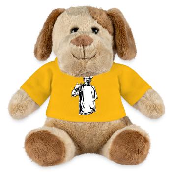 Rappeur gangster - Chien en peluche Helge MiniFeet® - jaune soleil - Devant