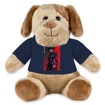 Red Wired Cyberpunk Samurai mit Katana - MiniFeet® Hund Helge - Sonnengelb - Vorne