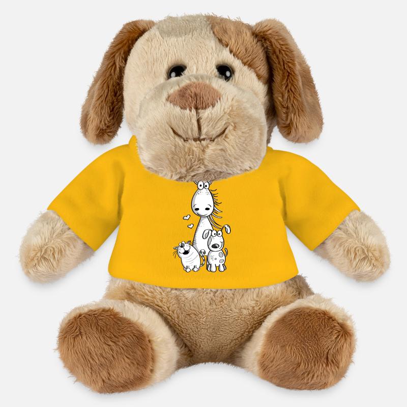Beste Freunde I Pferd Hund Katze Comic - MiniFeet® Hund Helge - Sonnengelb