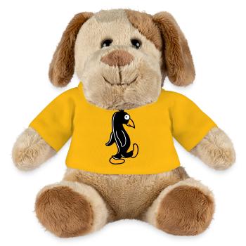 Pinguin läuft ulkig dumm guckt lustig doof albern - MiniFeet® Hund Helge - Sonnengelb - Vorne